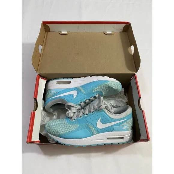 New Youth Size 7Y Blue Nike Air Max Zero Essential GS Running Shoes 881229 002