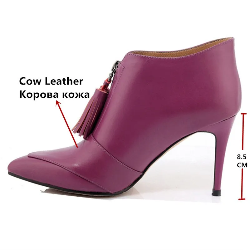 Newest Autumn Winter Tassels Party Wedding Prom Pumps Ladies High Heels Pointed Toe Basic Boots