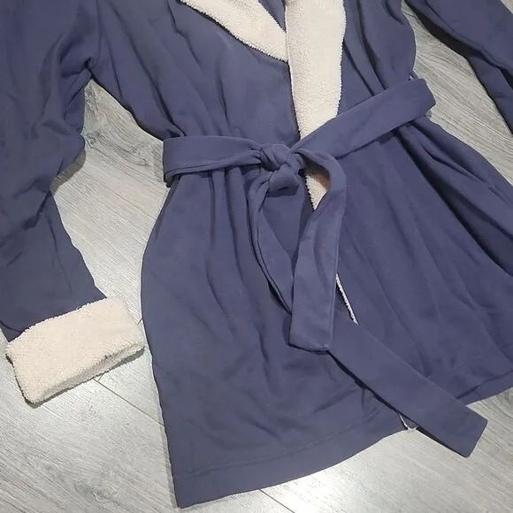 NWOT Blurple Blueberry Faux Fur Victoria Secret MIDI Robe