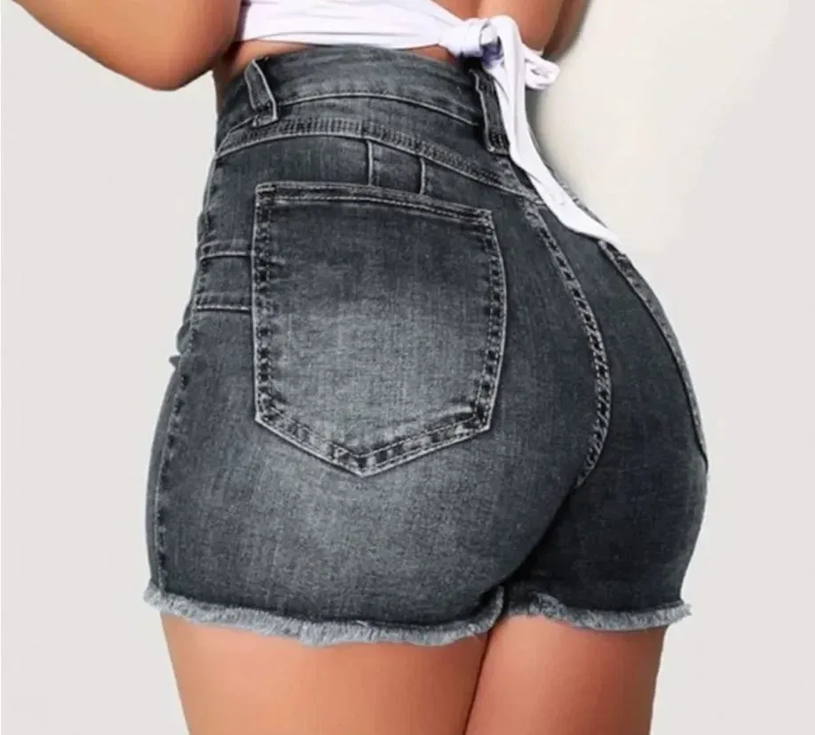 Obsidian Phoenix Women's Luxury Slim-Fit Denim Shorts