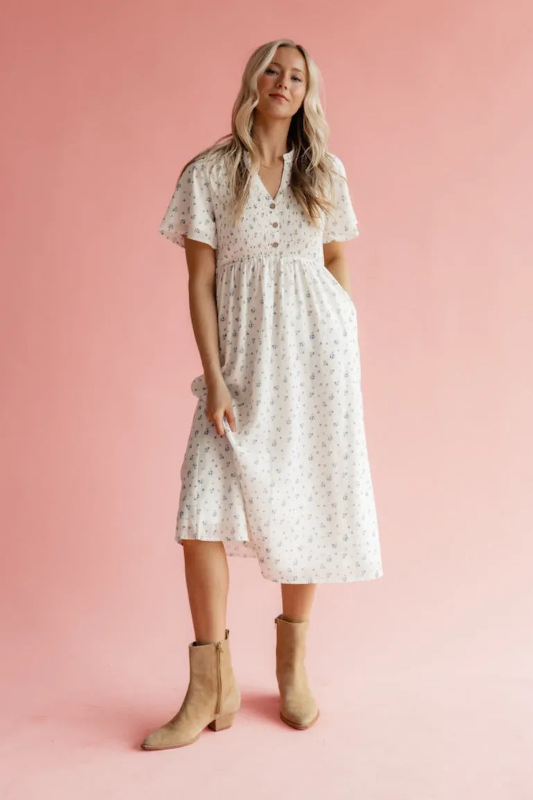 Odette Floral Smocked Dress