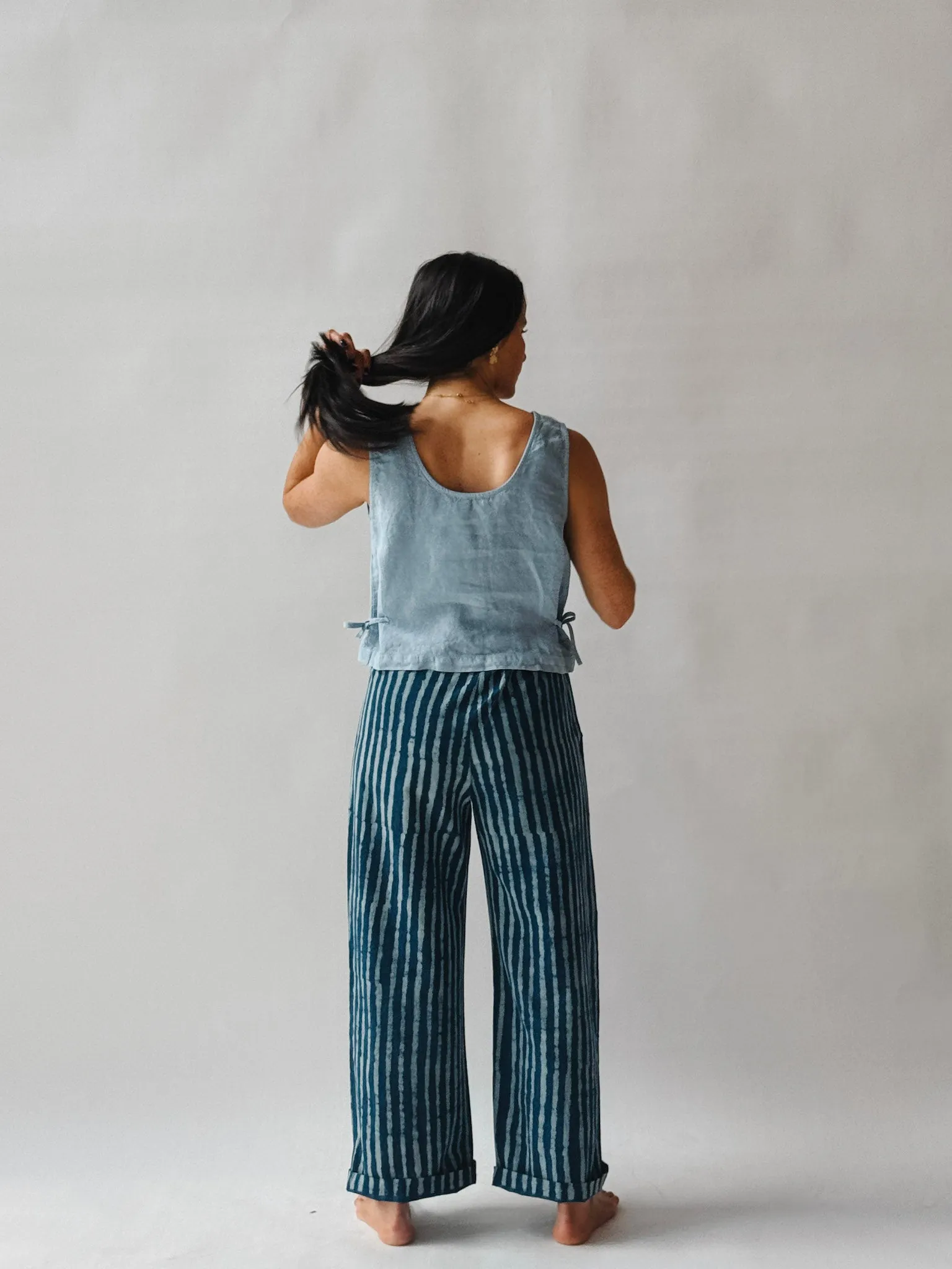Omar Indigo Stripes Light Pants