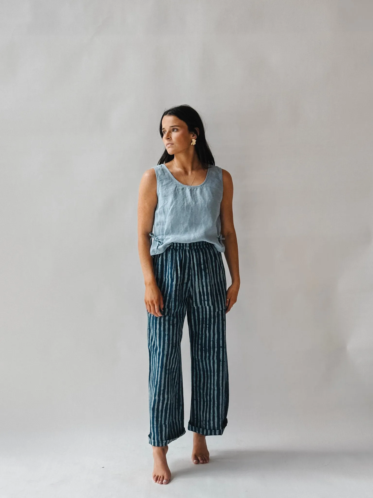 Omar Indigo Stripes Light Pants