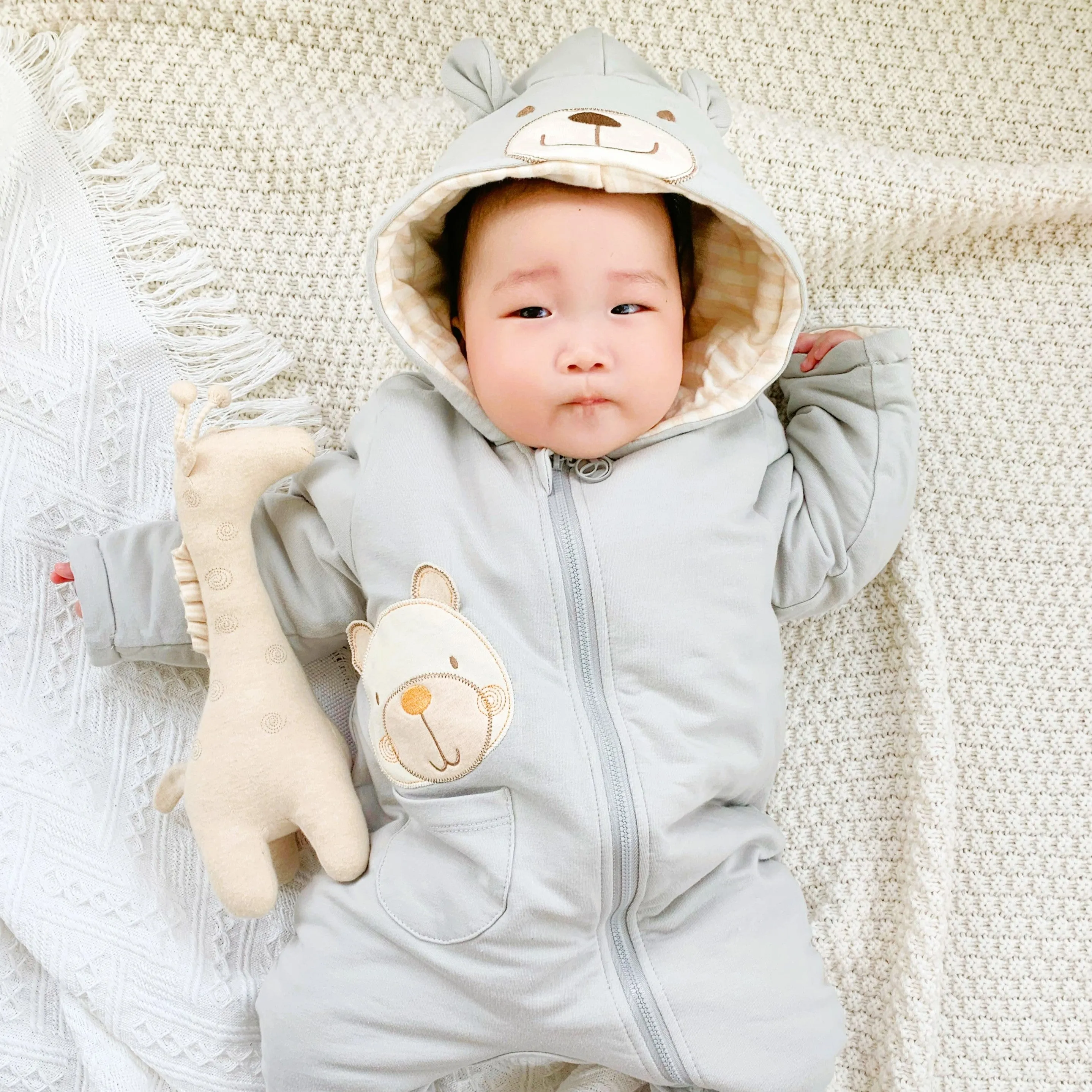 Organic Baby Snowsuit | Newborn Bunting Suit | Cozy Winter Clothes