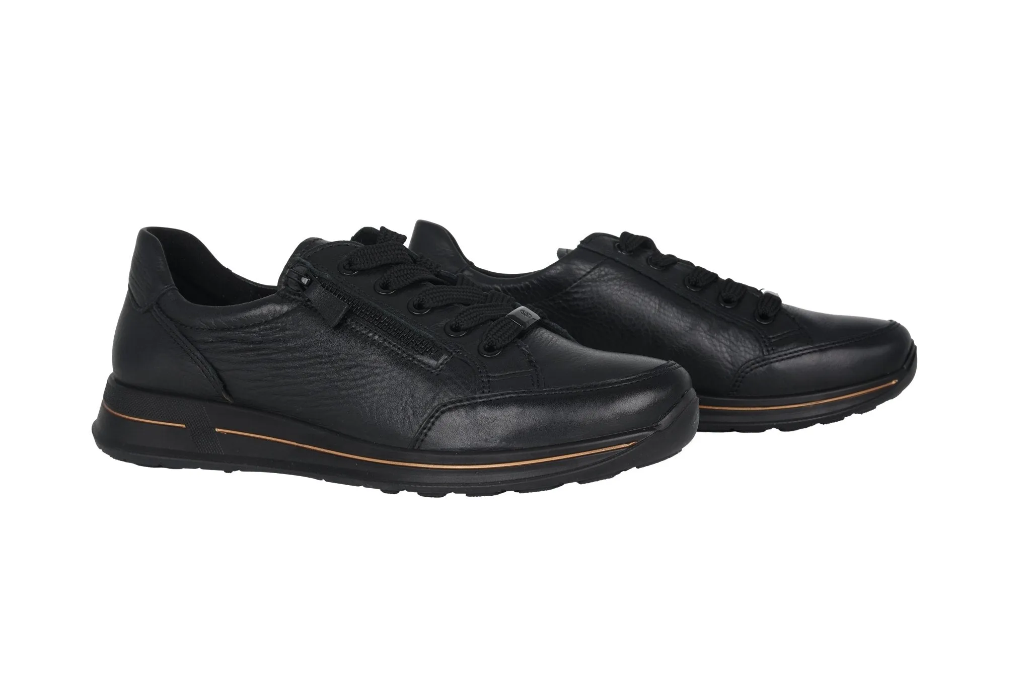 'Osaka' women's wide fit (H) lace-zip sneaker - black