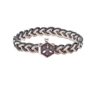 Oxidized Woven Chain Sterling Silver Bracelet