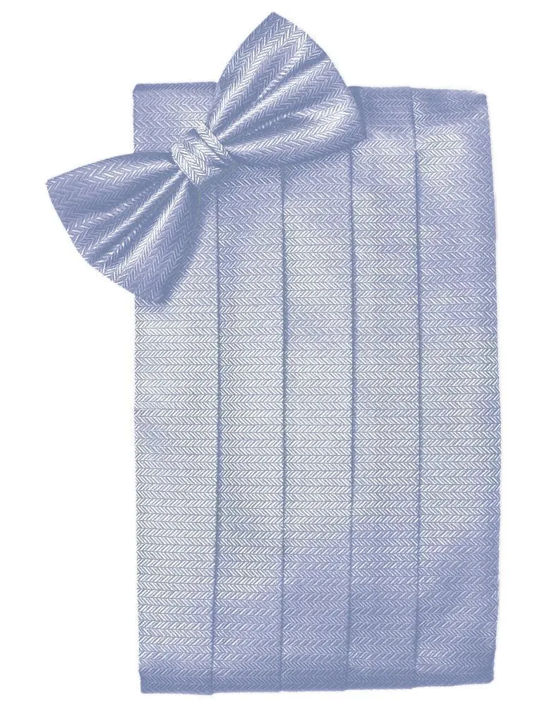 Periwinkle Herringbone Kids Cummerbund