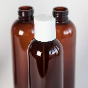 PET Plastic Bottle – 240ml (8oz) - Amber - Choice of Pump