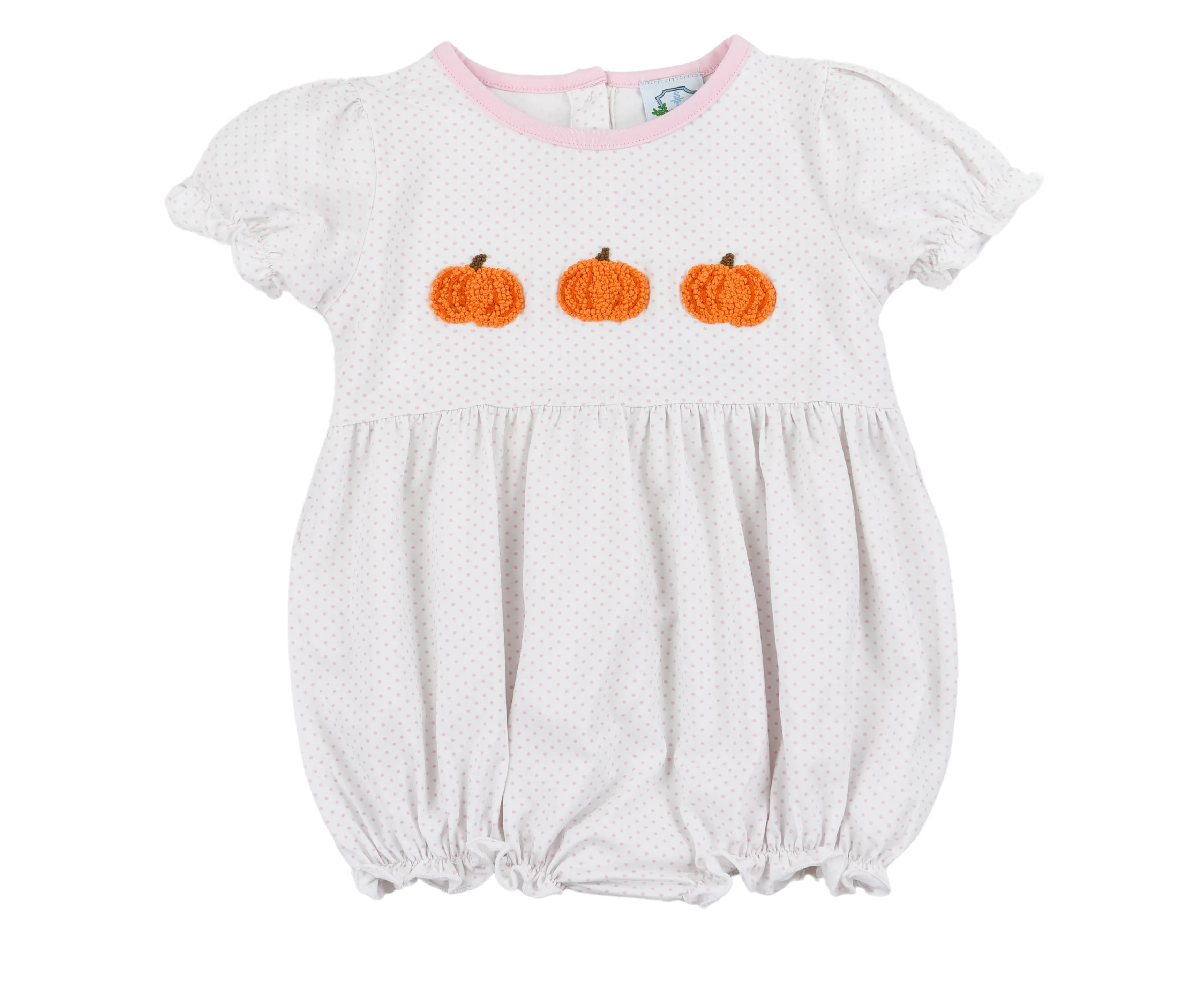 Pink Bitty Dot Pumpkins Girl Bubble