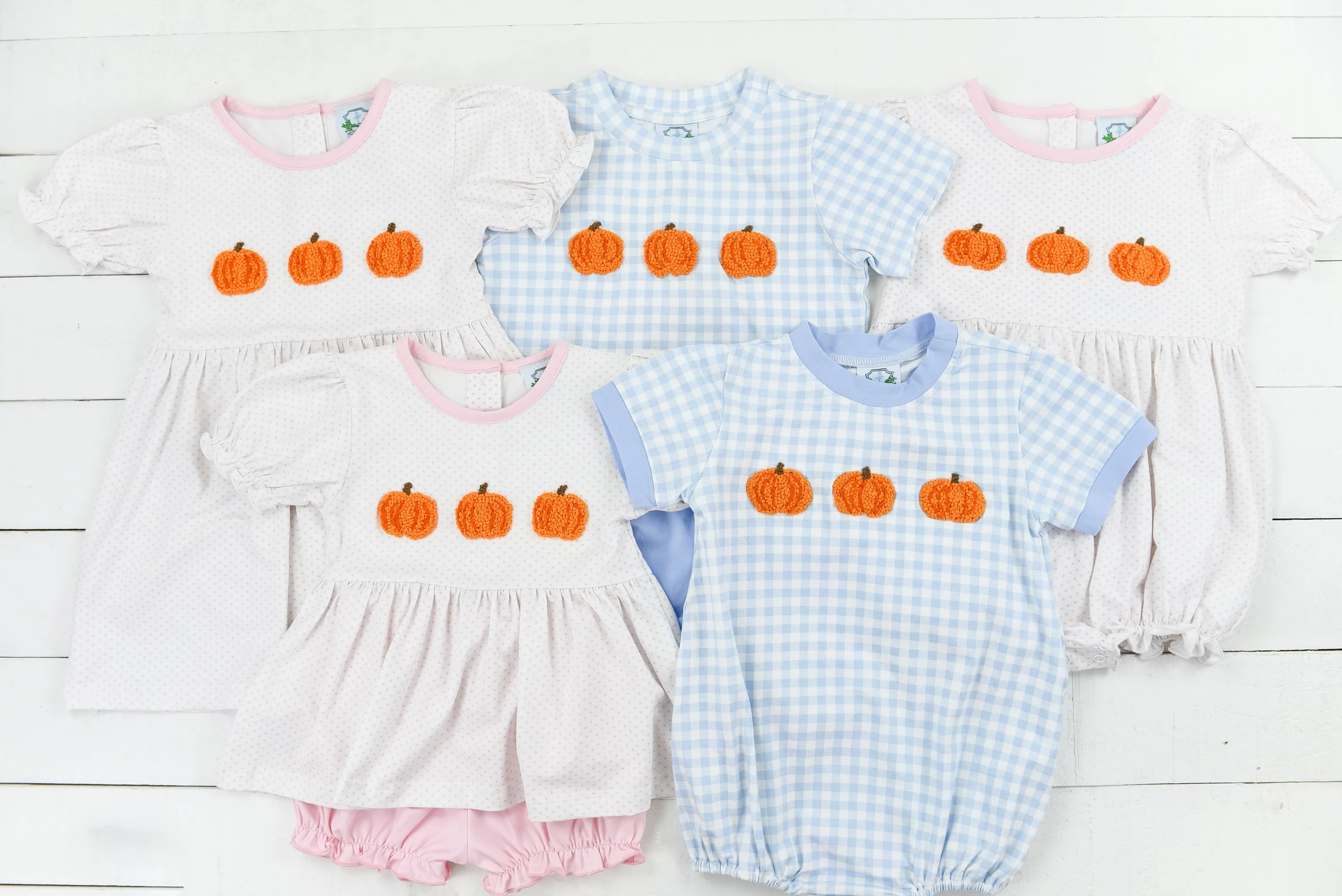 Pink Bitty Dot Pumpkins Girl Bubble