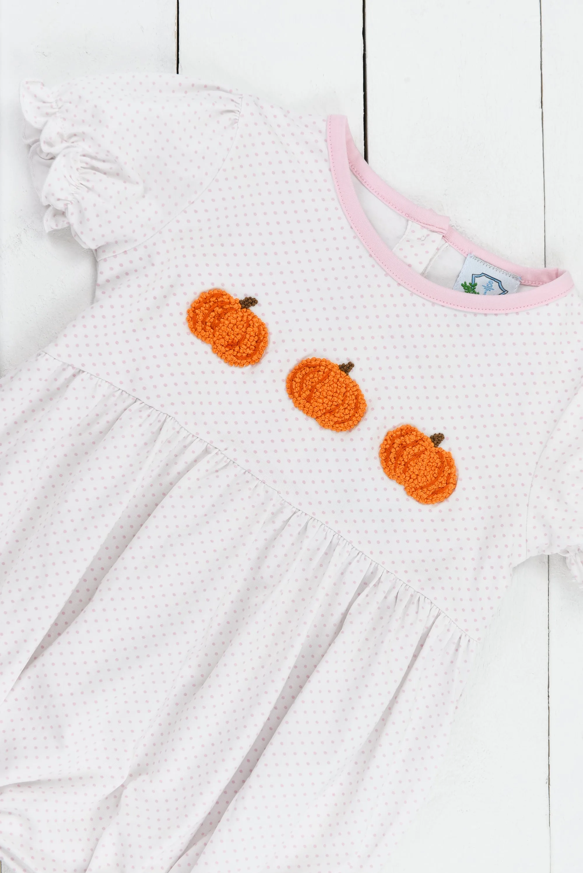 Pink Bitty Dot Pumpkins Girl Bubble