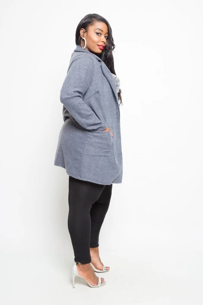 Plus Size Cozy Chic Mid-Length Coat