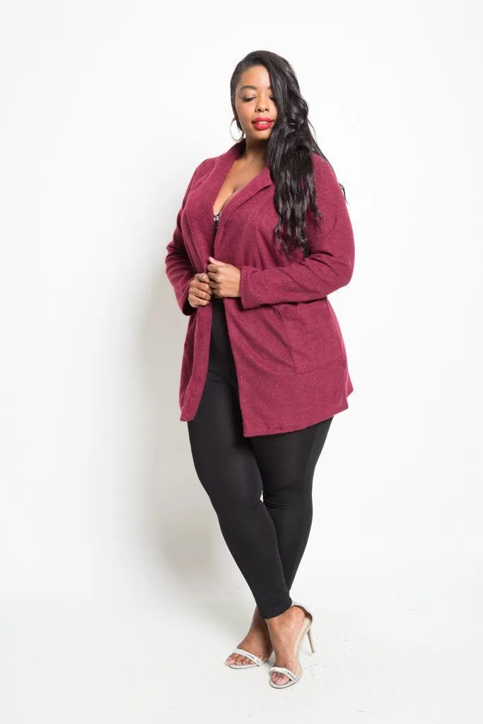 Plus Size Cozy Chic Mid-Length Coat
