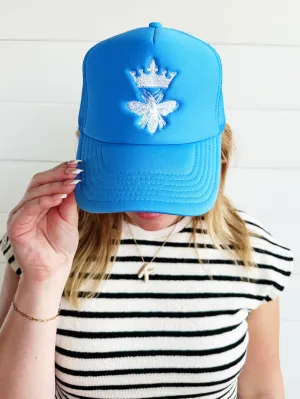 Queen Bee Trucker Hat-Blue