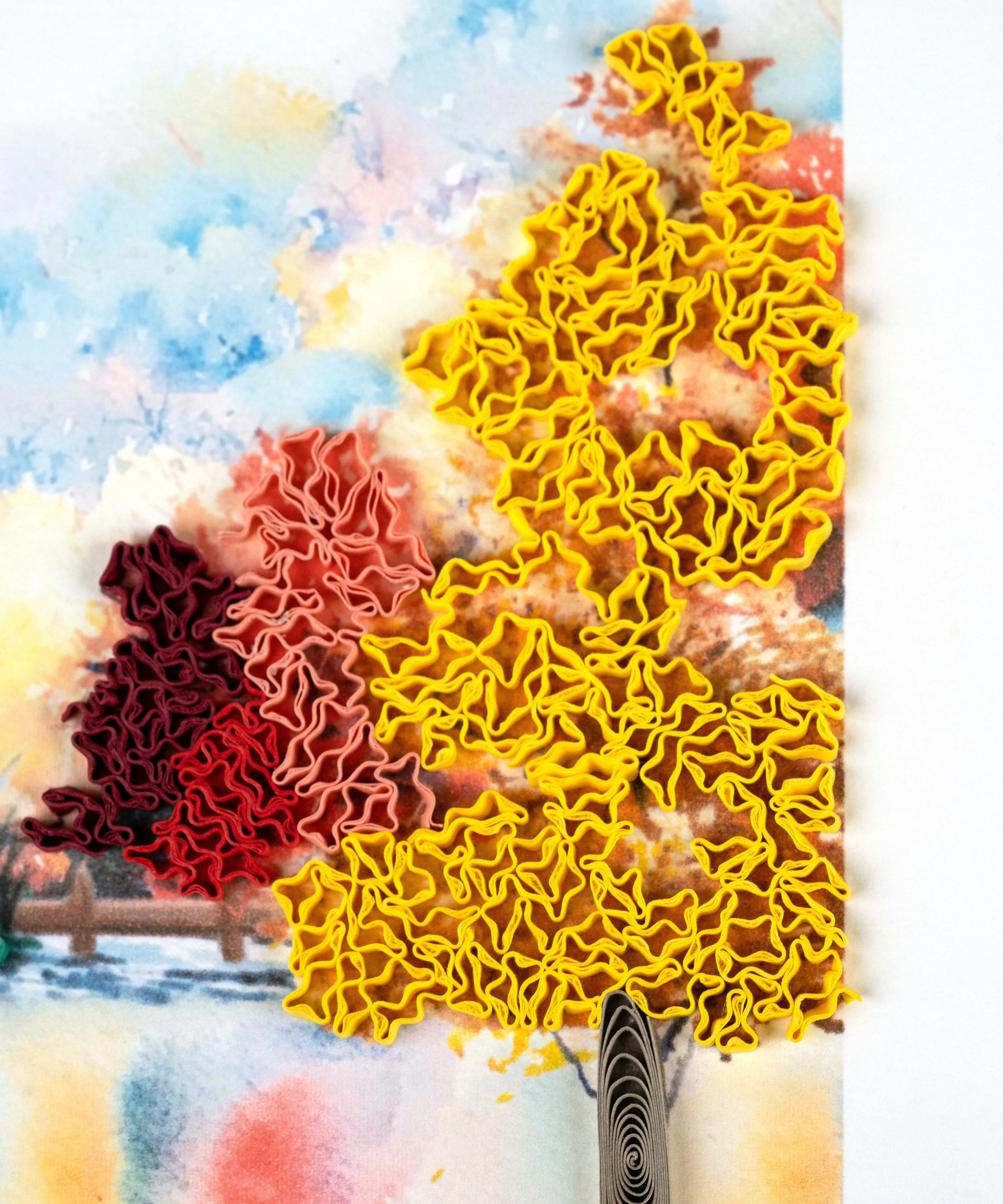 Quilled Cozy Autumn Cabin Greeting Card