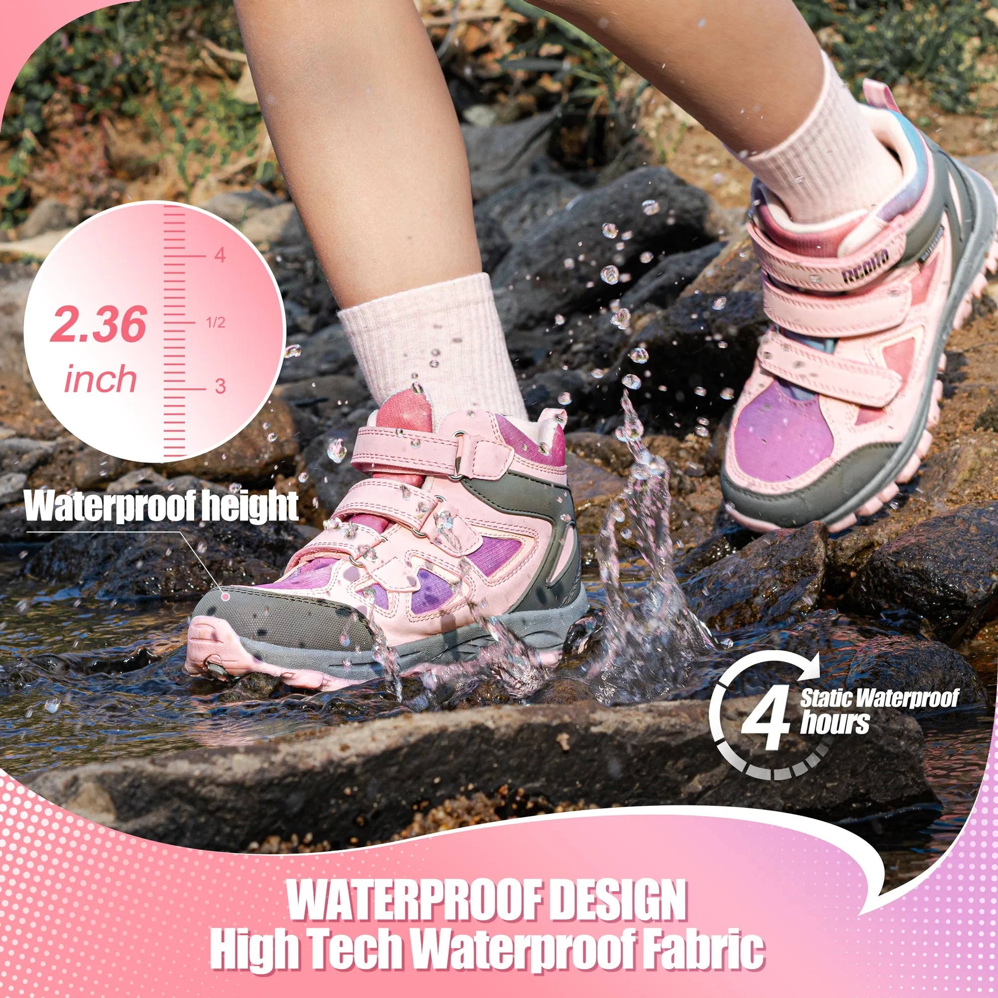 R CORD Kids Hiking Boots Girls Hiking Boots
