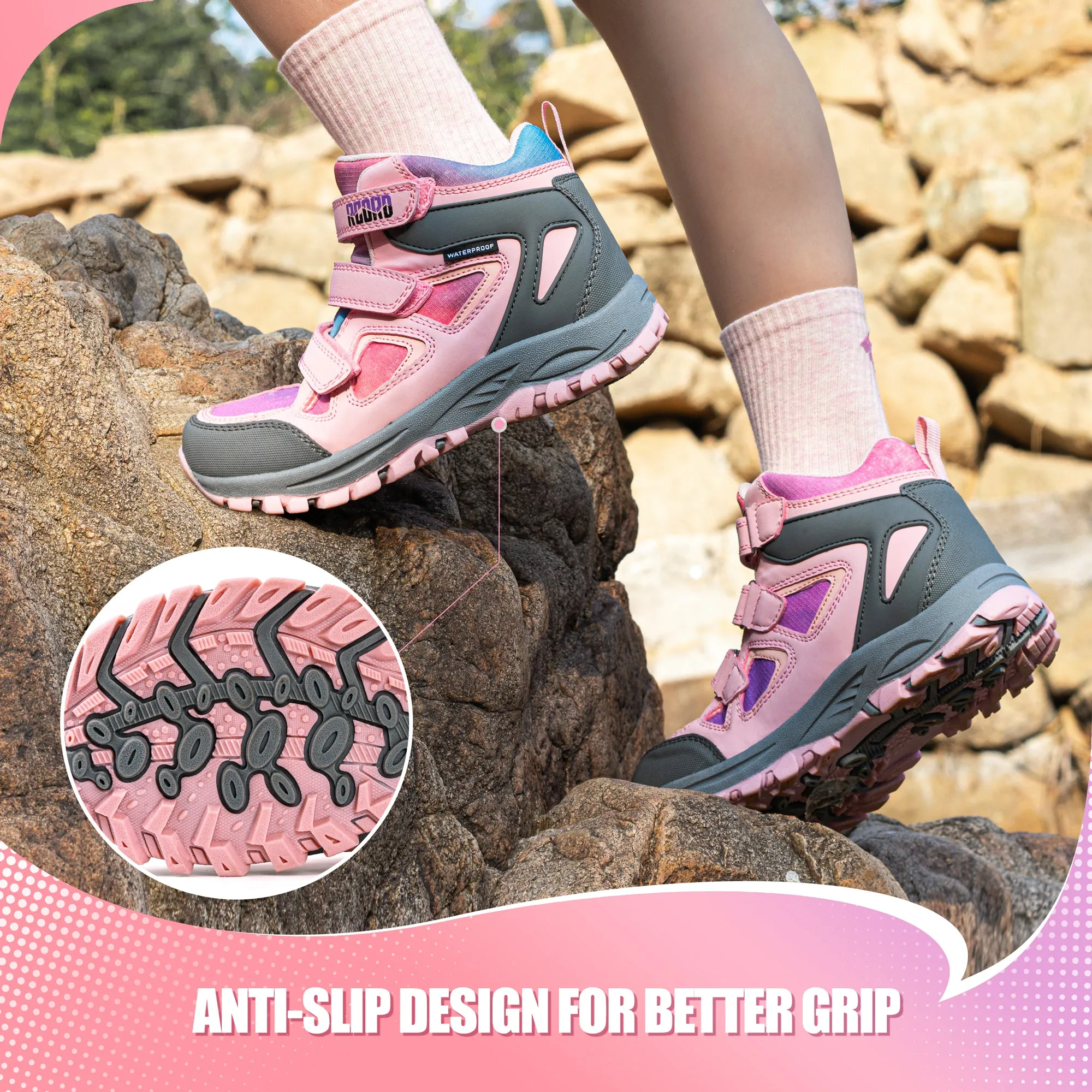 R CORD Kids Hiking Boots Girls Hiking Boots