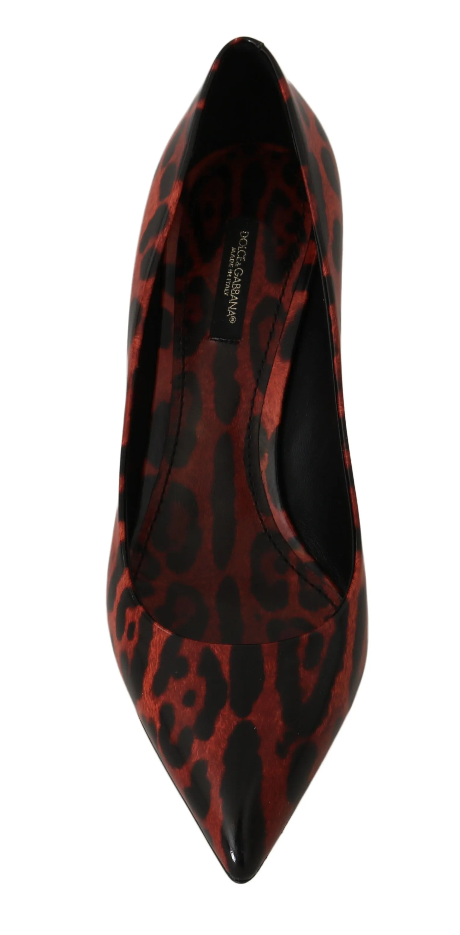 Red Leopard Leather Pumps Heels