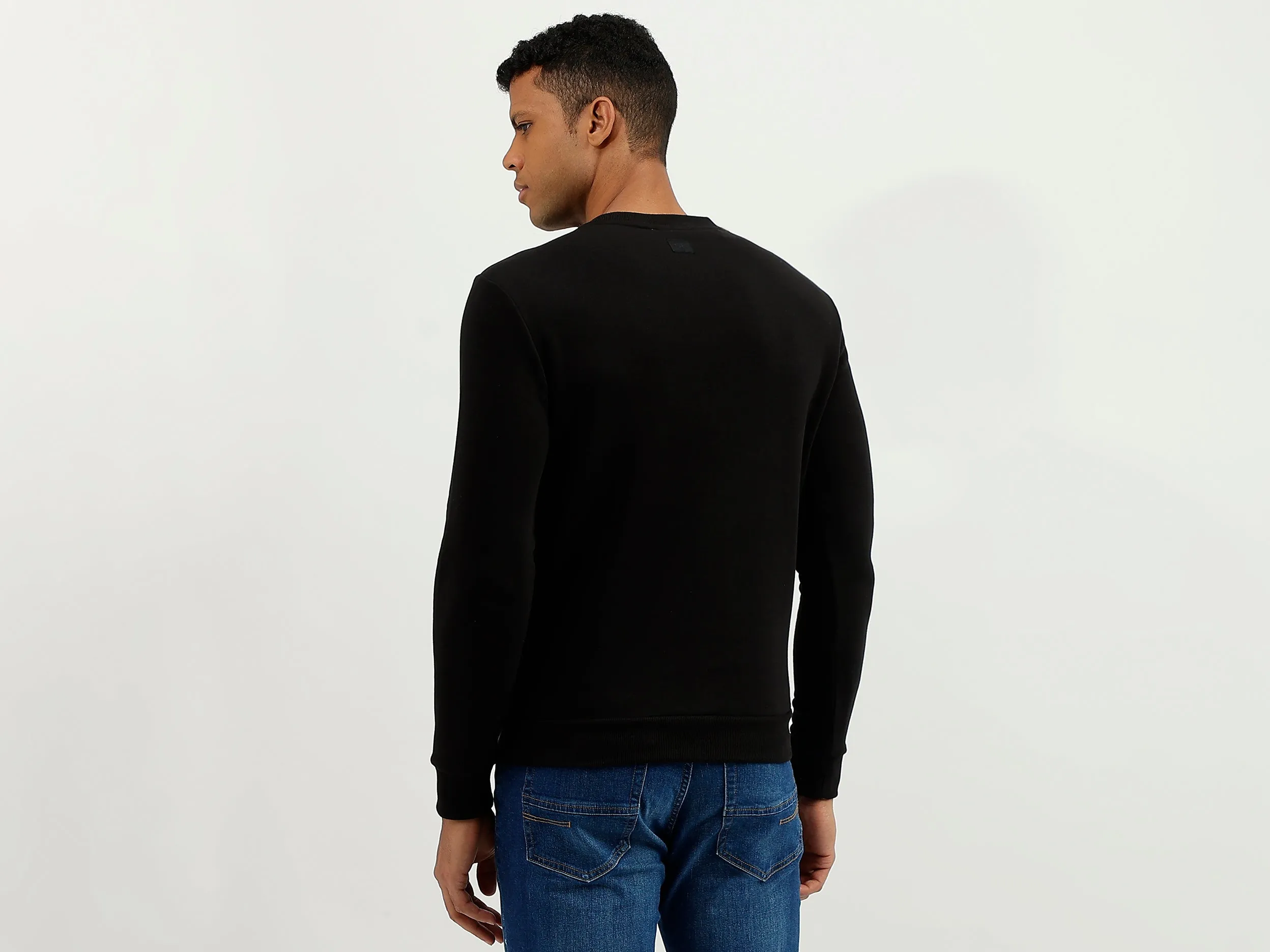 Regular Fit Round Neck Printed Sweatshirt