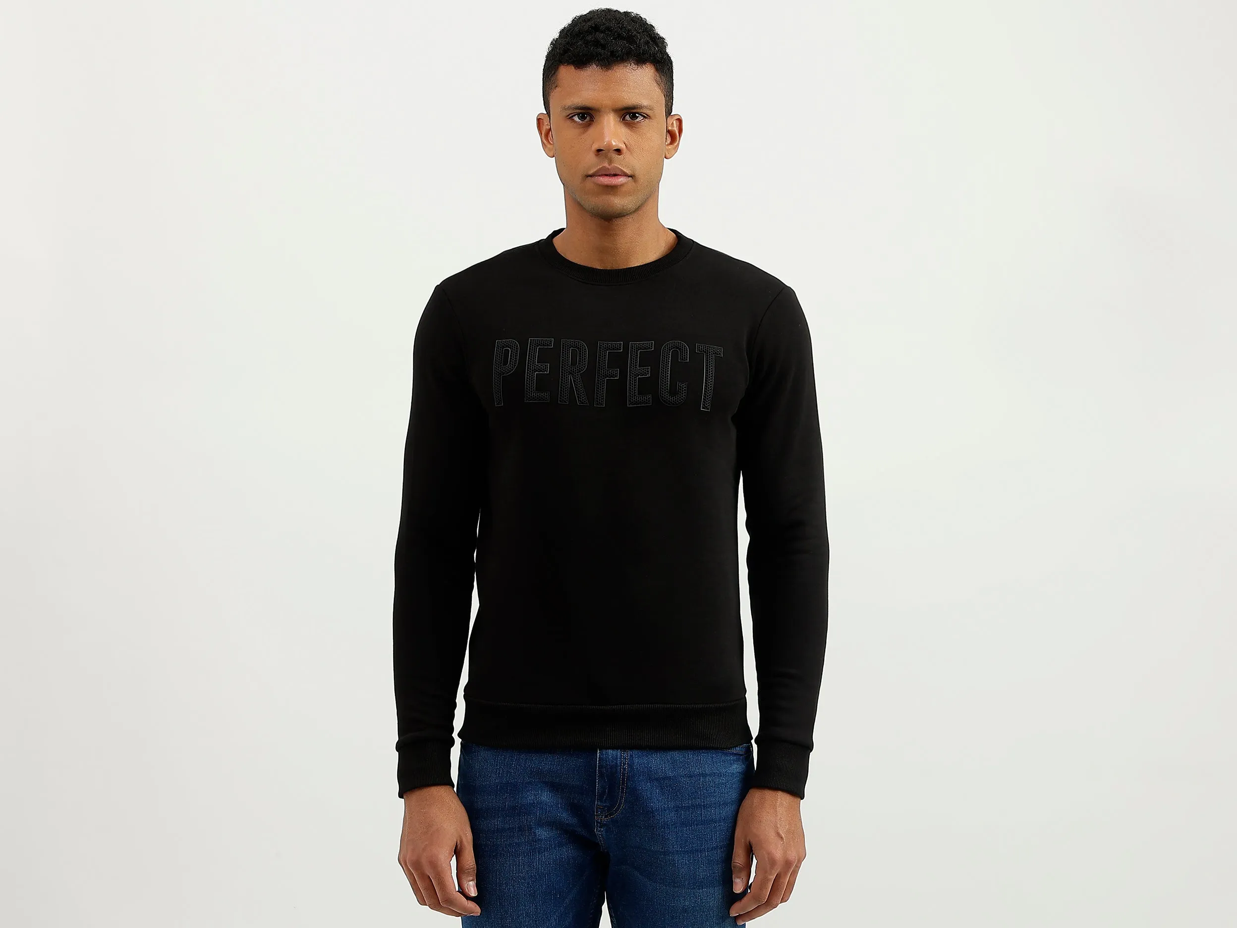 Regular Fit Round Neck Printed Sweatshirt