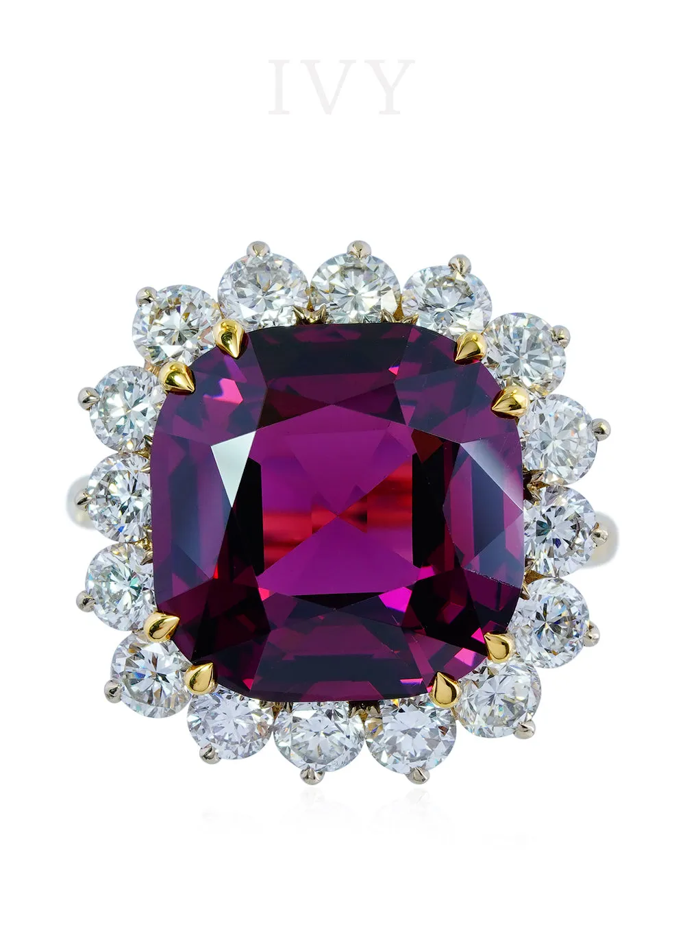 Rhodolite Garnet and Diamond Ring