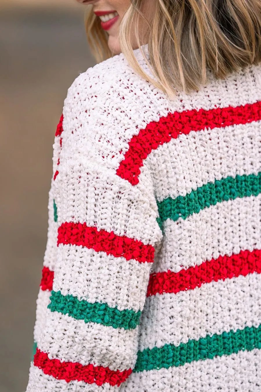 SALE- Daphne Stripe Open Cozy Cardigan