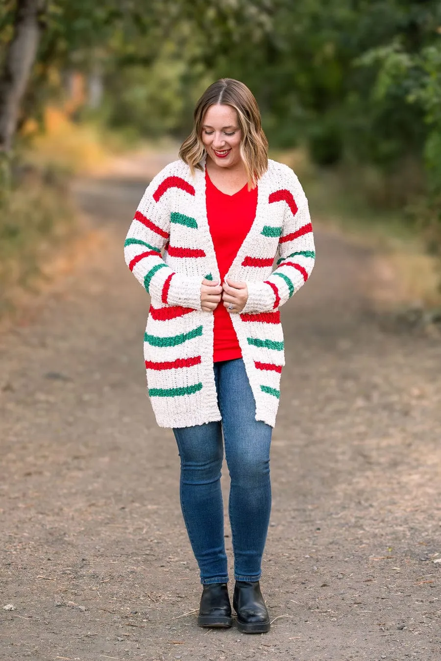 SALE- Daphne Stripe Open Cozy Cardigan