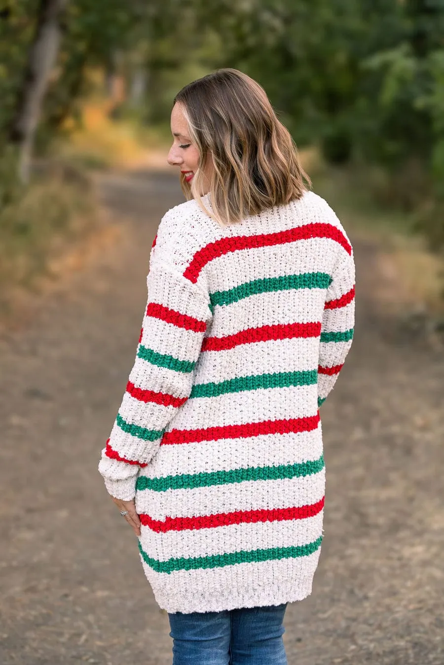 SALE- Daphne Stripe Open Cozy Cardigan