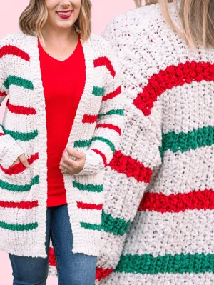 SALE- Daphne Stripe Open Cozy Cardigan