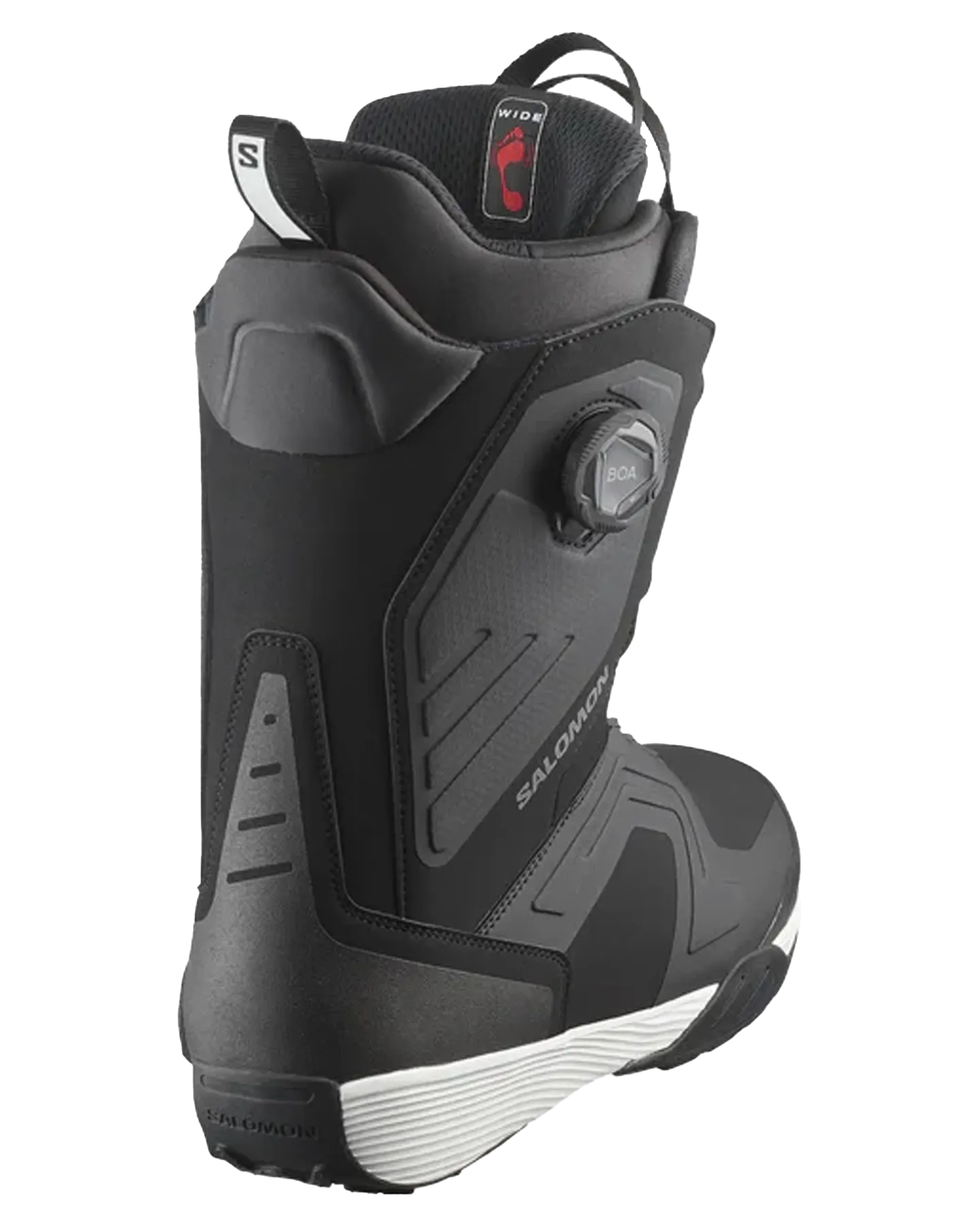 Salomon Dialogue Dual Boa Wide Snowboard Boots - Black / Black / White - 2024
