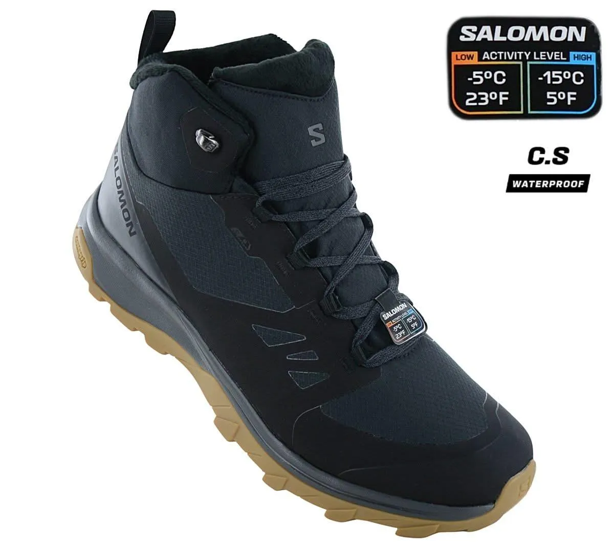 Salomon Outsnap CSWP - ClimaSalomon Waterproof - Herren Winter Stiefel Boots Schuhe Schwarz 409220