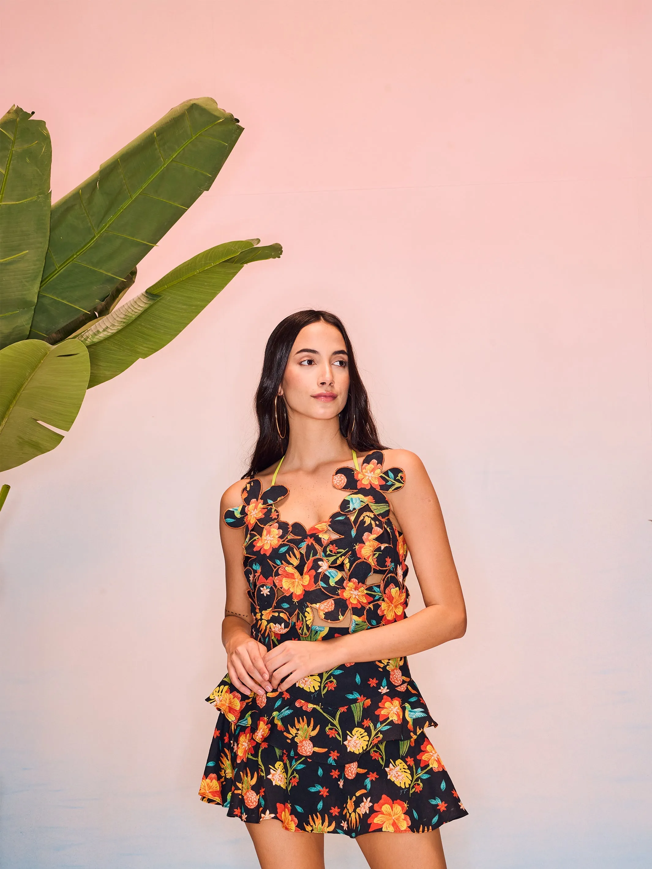 Sitara Floral Cutout Top