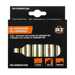 SKS CO2 CARTRIDGES NO THREAD 16 G x5 for use with AIRCHAMP Bicycle Pump