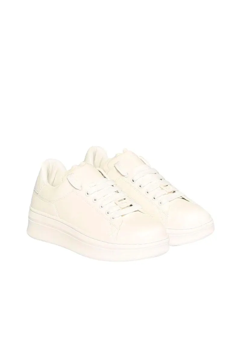 Sneakers Addict In Ecopelle Ferma Lacci Smaltato - Bianco