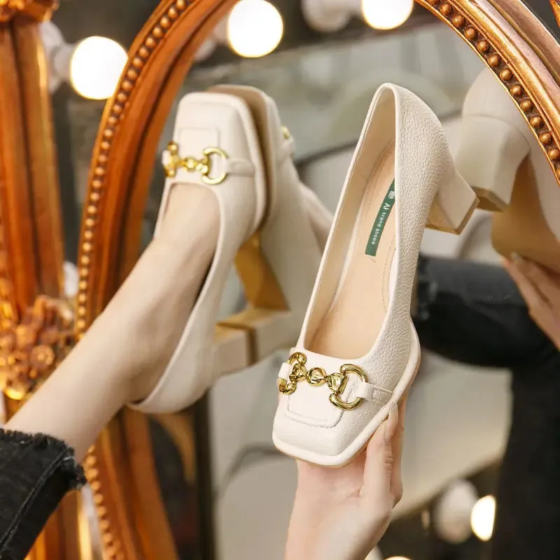 Square Toe High Heels