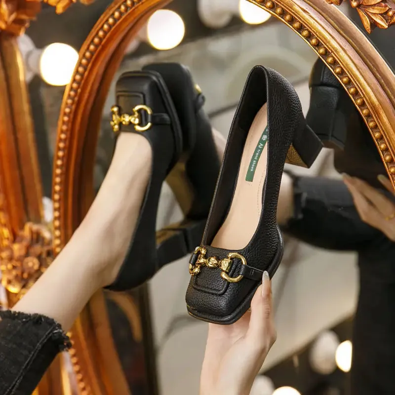 Square Toe High Heels