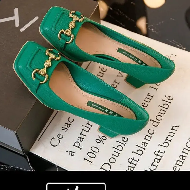 Square Toe High Heels