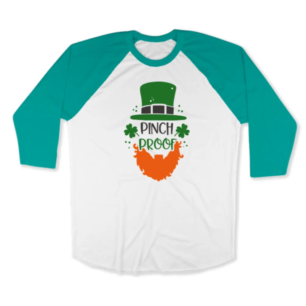 St. Patrick's Day Woman's 3/4" Raglan Tee Shirt - Pinch Proof