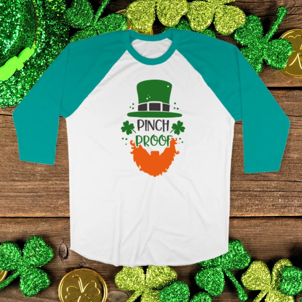 St. Patrick's Day Woman's 3/4" Raglan Tee Shirt - Pinch Proof
