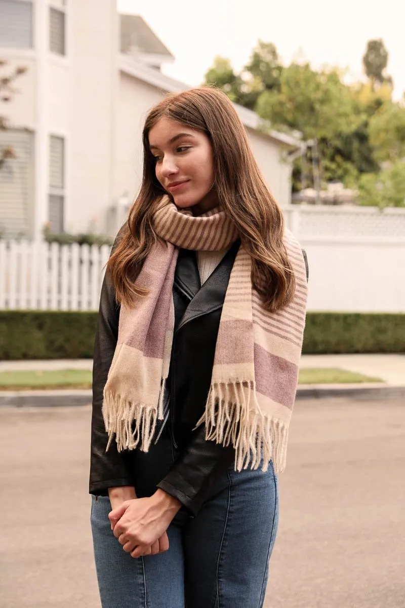 Striped Woven Tassel Scarf (4 colors)