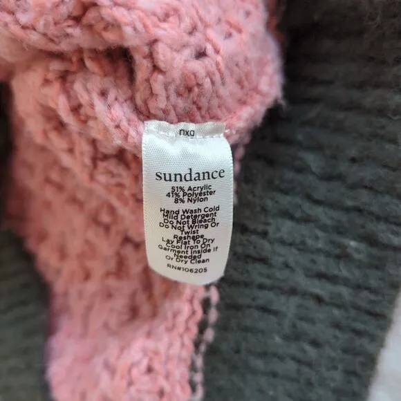 Sundance &quot;Kind Vibes&quot; Colorblock Chunky Knit Pink Cardigan Size XL