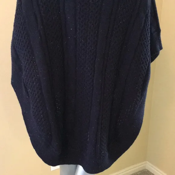 TALBOTS | Funnel-Neck Poncho cotton blend