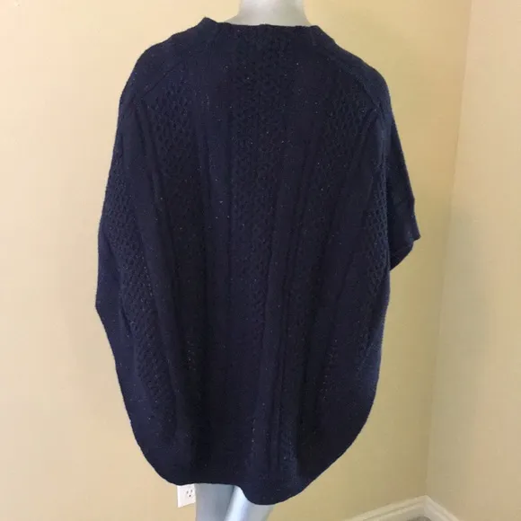 TALBOTS | Funnel-Neck Poncho cotton blend