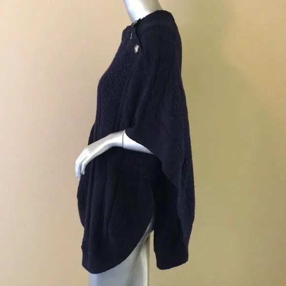 TALBOTS | Funnel-Neck Poncho cotton blend