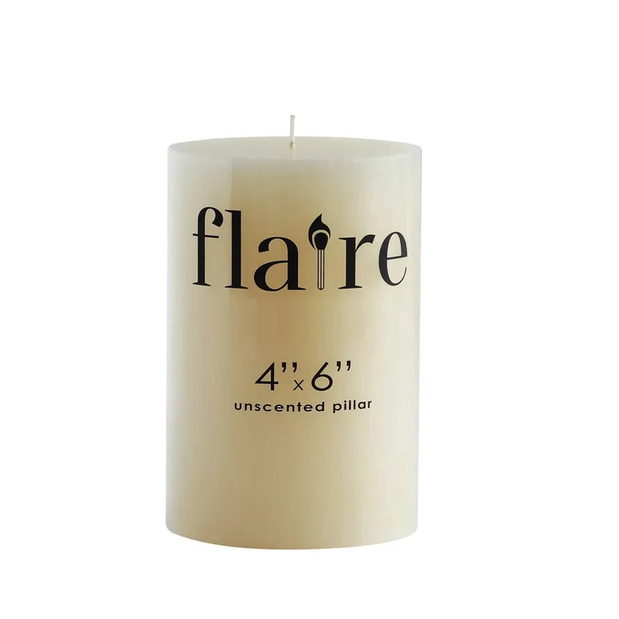 Unscented Pillar Candle, 4"x6"