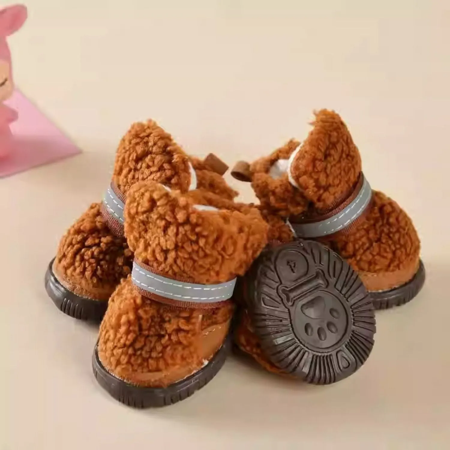VelviPaw Teddy Velvet Frenchie Shoes – Warm and Cozy Dog Booties