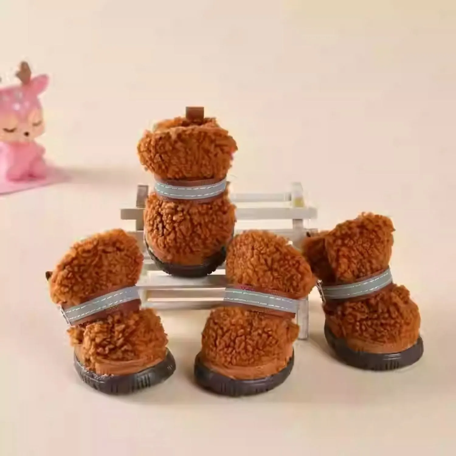 VelviPaw Teddy Velvet Frenchie Shoes – Warm and Cozy Dog Booties