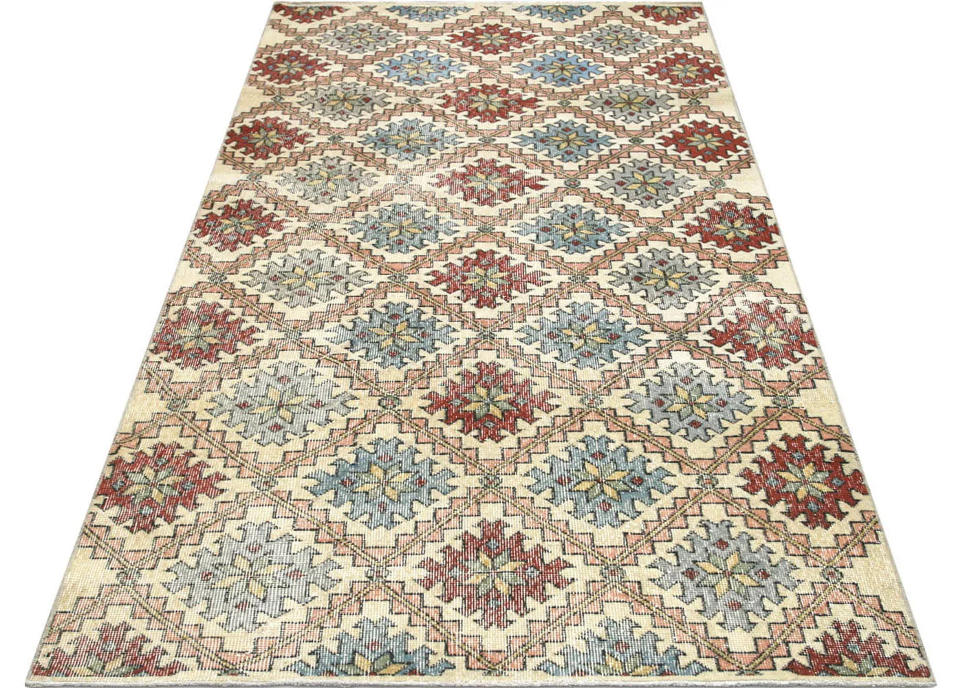 Vintage Turkish Mid-Century-Modern Rug - 4'1" x 8'6"