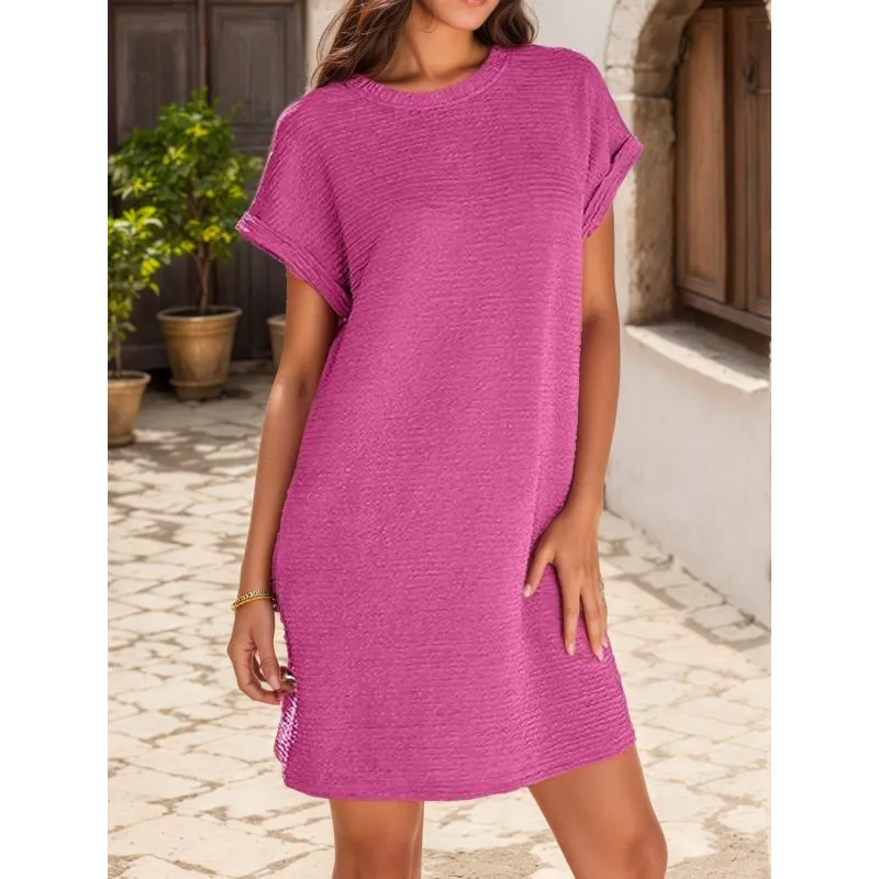 Whitney - Casual Dress With Roll Sleeves And Pocket