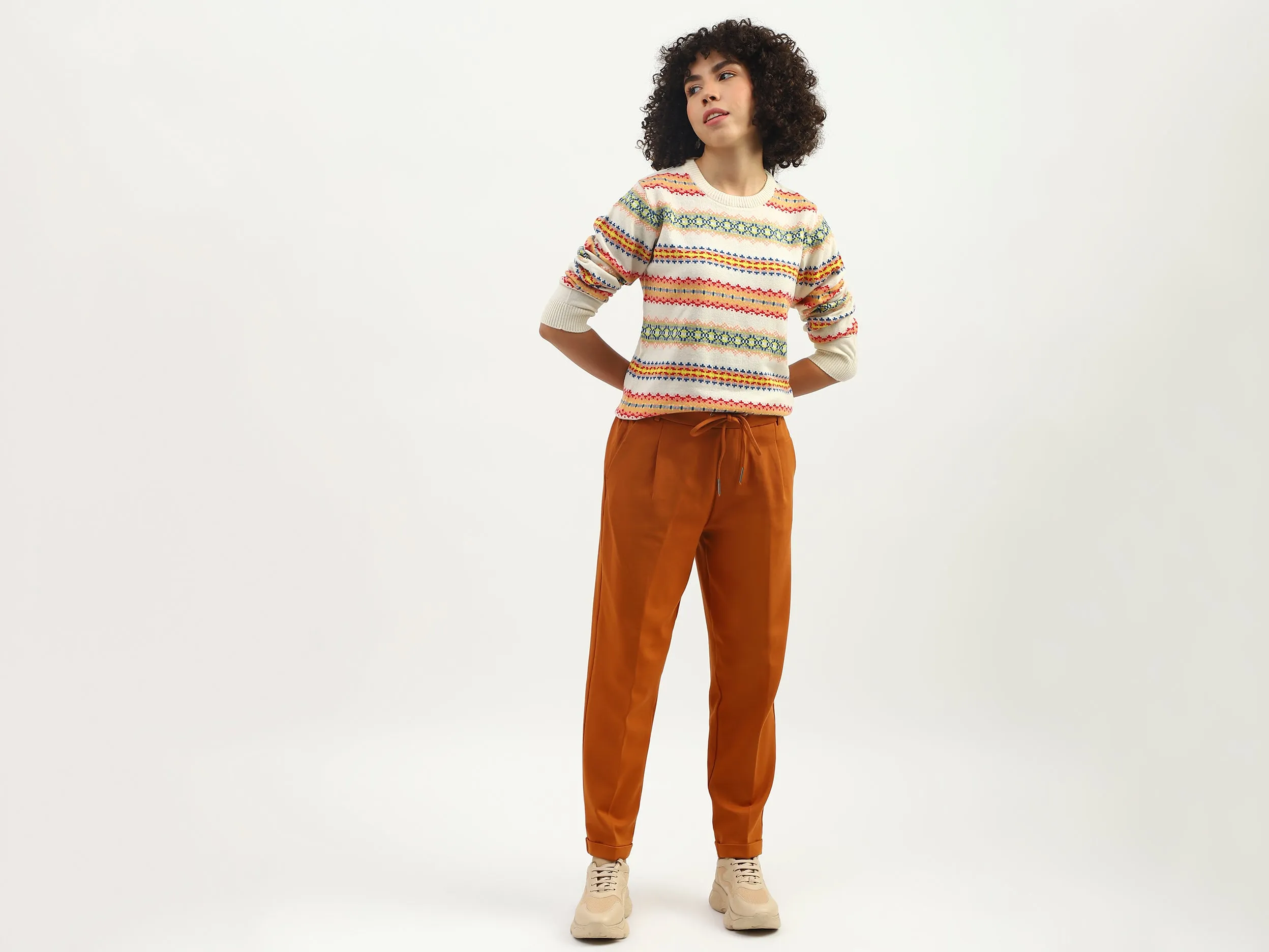 Women Solid Regular Fit Trousers